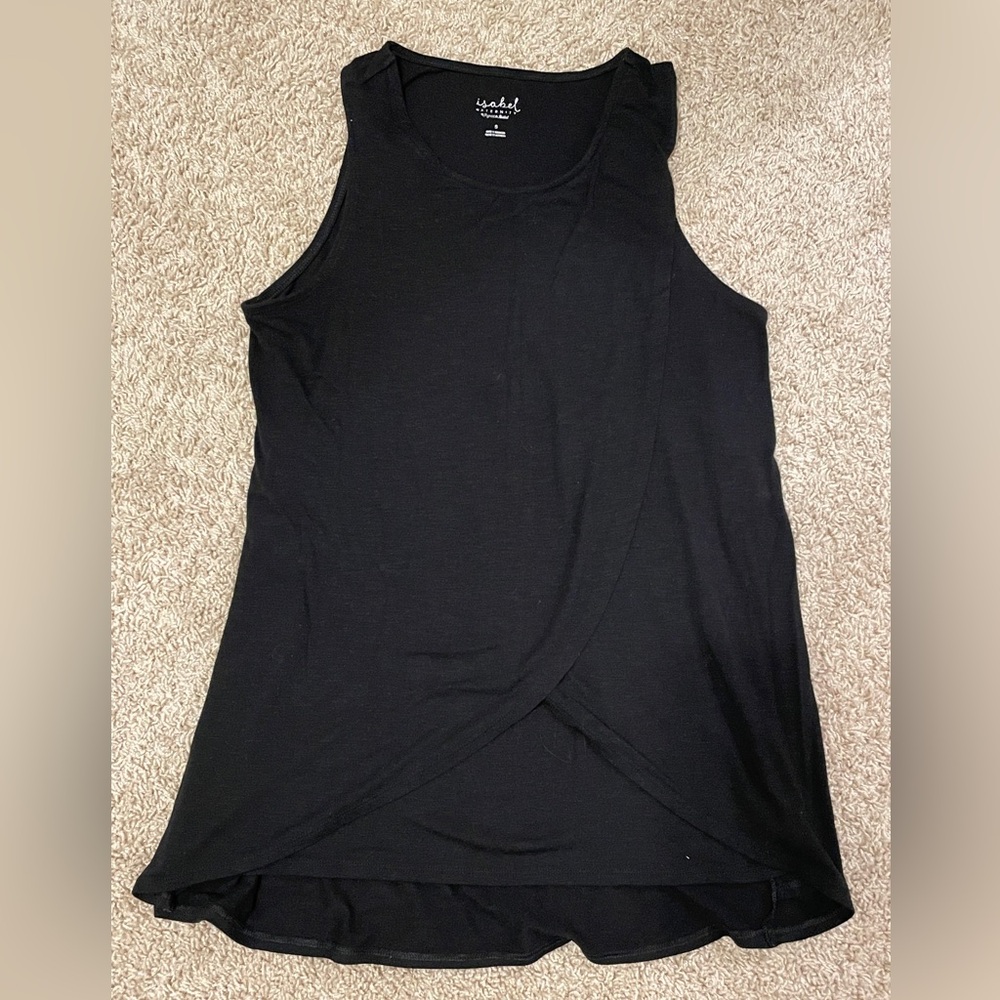 Isabel Maternity Small Black Nursing Breastfeeding Tank Top
